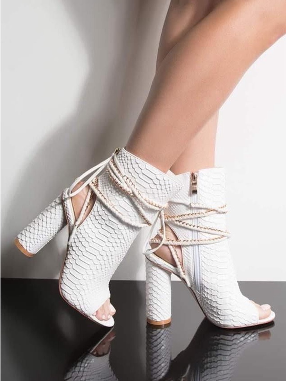 Azalea Wang Honestly Get Real Snakeskin Sandal